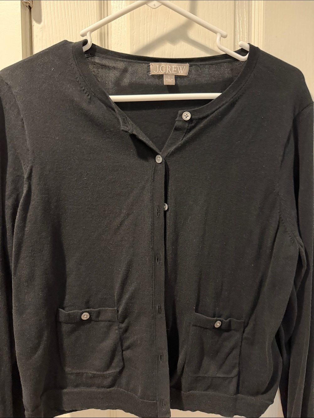 J. Crew Black Button-Front Cardigan Jacket